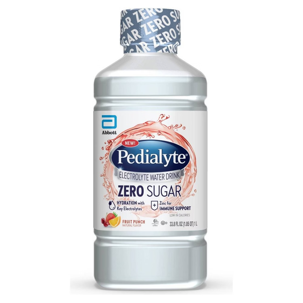 Pedialyte Electrolyte Water with Zero Sugar Hydration Fruit Punch (33.8 oz)