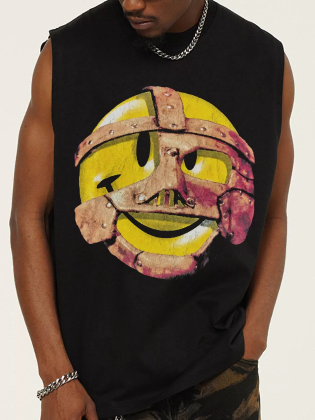 Men's Graphic Round Neck Tank Top