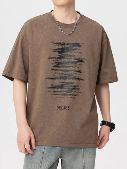 Men's Plus Size Vintage Washed Graphic Oversized T-Shirt