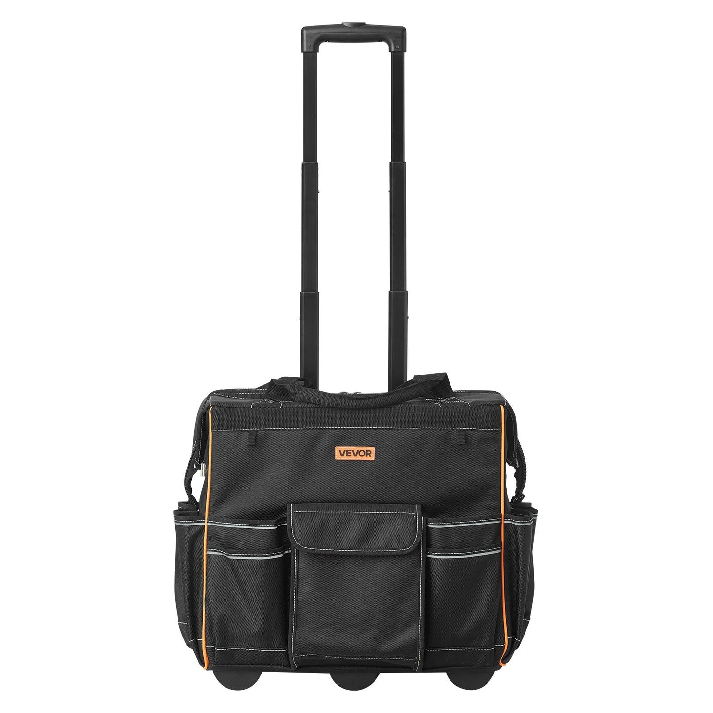 Rolling Tool Bag, 110 Lbs Load Capacity, 25 Pockets Heavy Duty Roller Tool Bag With Adjustable Telescoping Handle & Stable Base, Toolbag Organizers With Wheels For Electrician, Construction