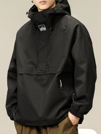 Men's Plus Size Long Sleeve Hooded Jacket