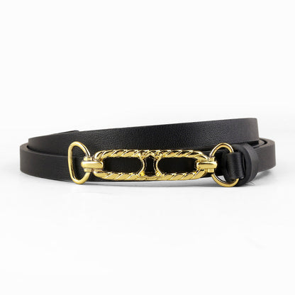 Gold Buckle Skinny Belt