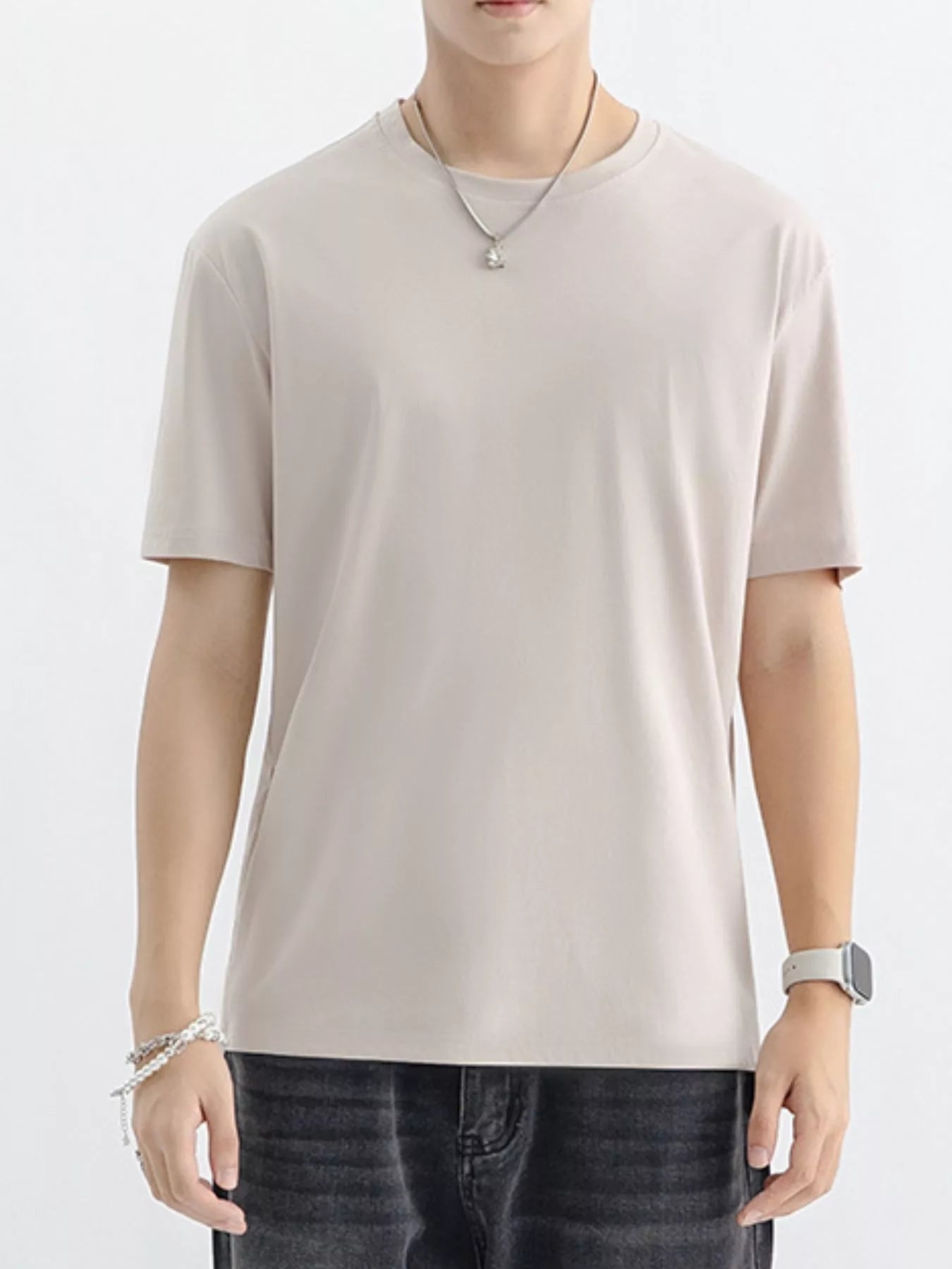 Men's Plus Size Casual Solid Color T-Shirt