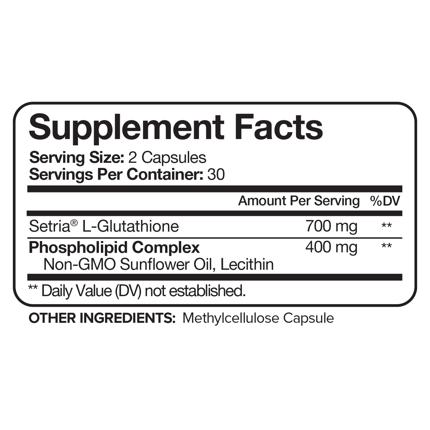 Nutrivein Premium Liposomal Glutathione Supplement 700 mg - 60 Capsules
