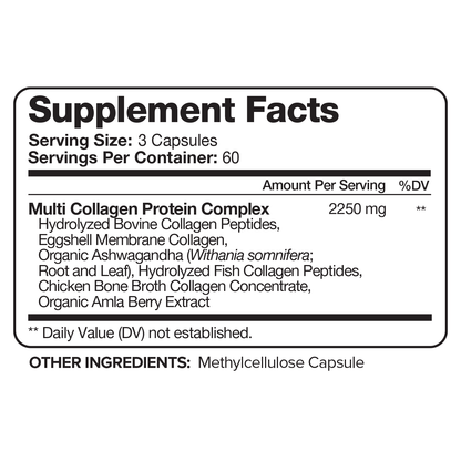 Nutrivein Premium Multi Collagen Pills 2250 mg  - 180 Capsules