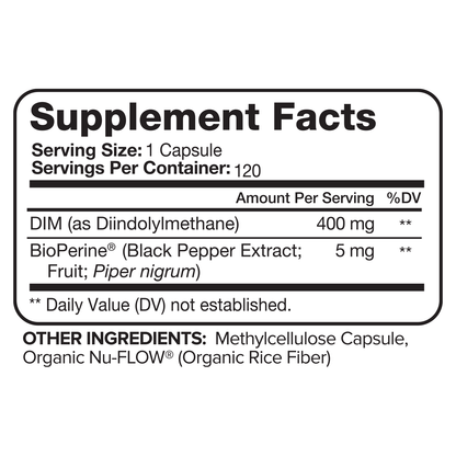 Nutrivein Premium DIM Supplement 400 mg Daily - 120 Capsules
