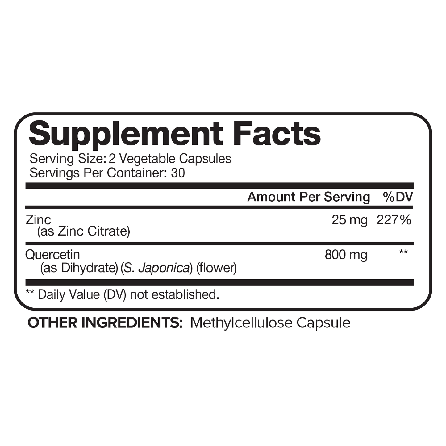 Nutrivein Zinc Quercetin Combined Supplement