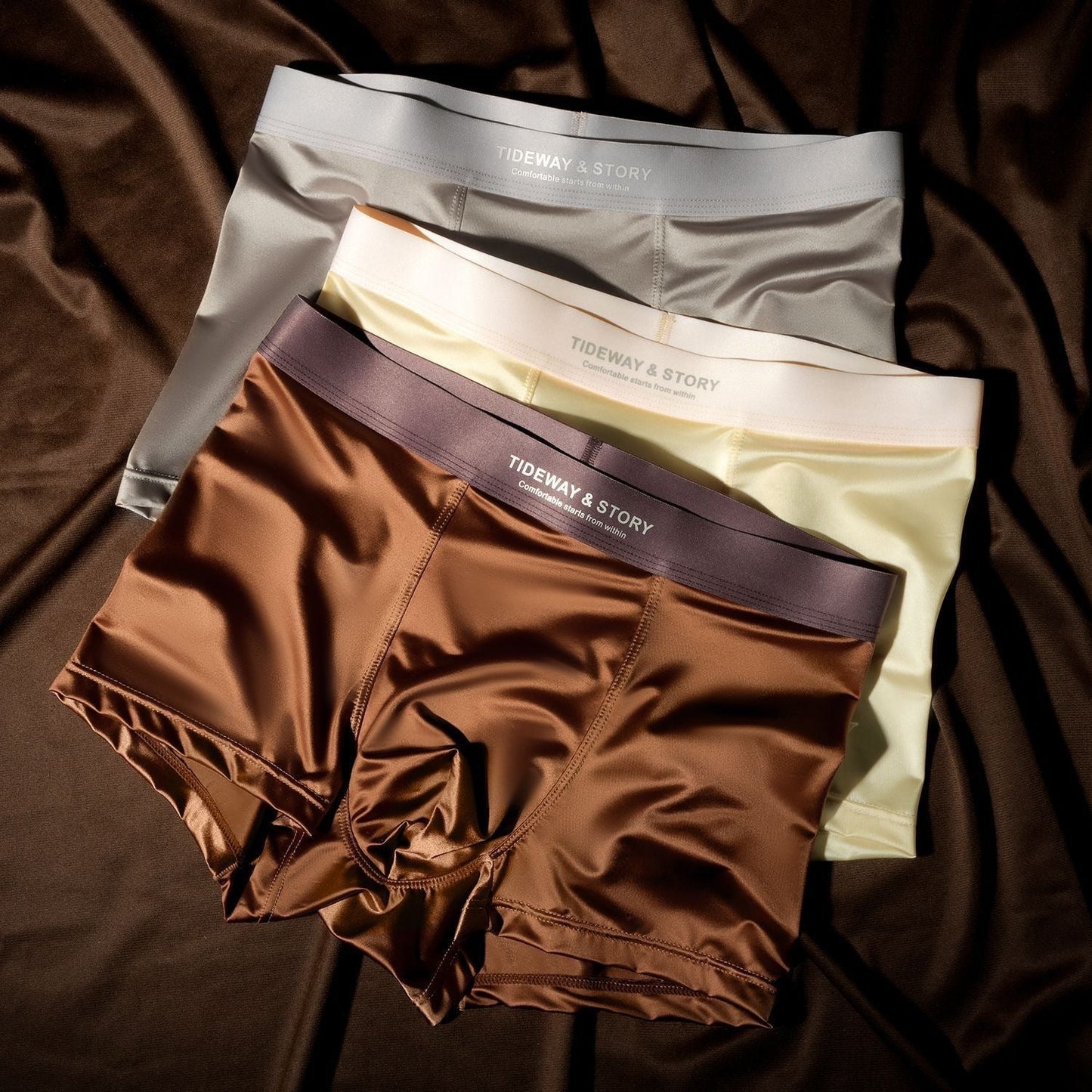 Ice Silk Mens Underwear Light Luxury Satin Boxers
