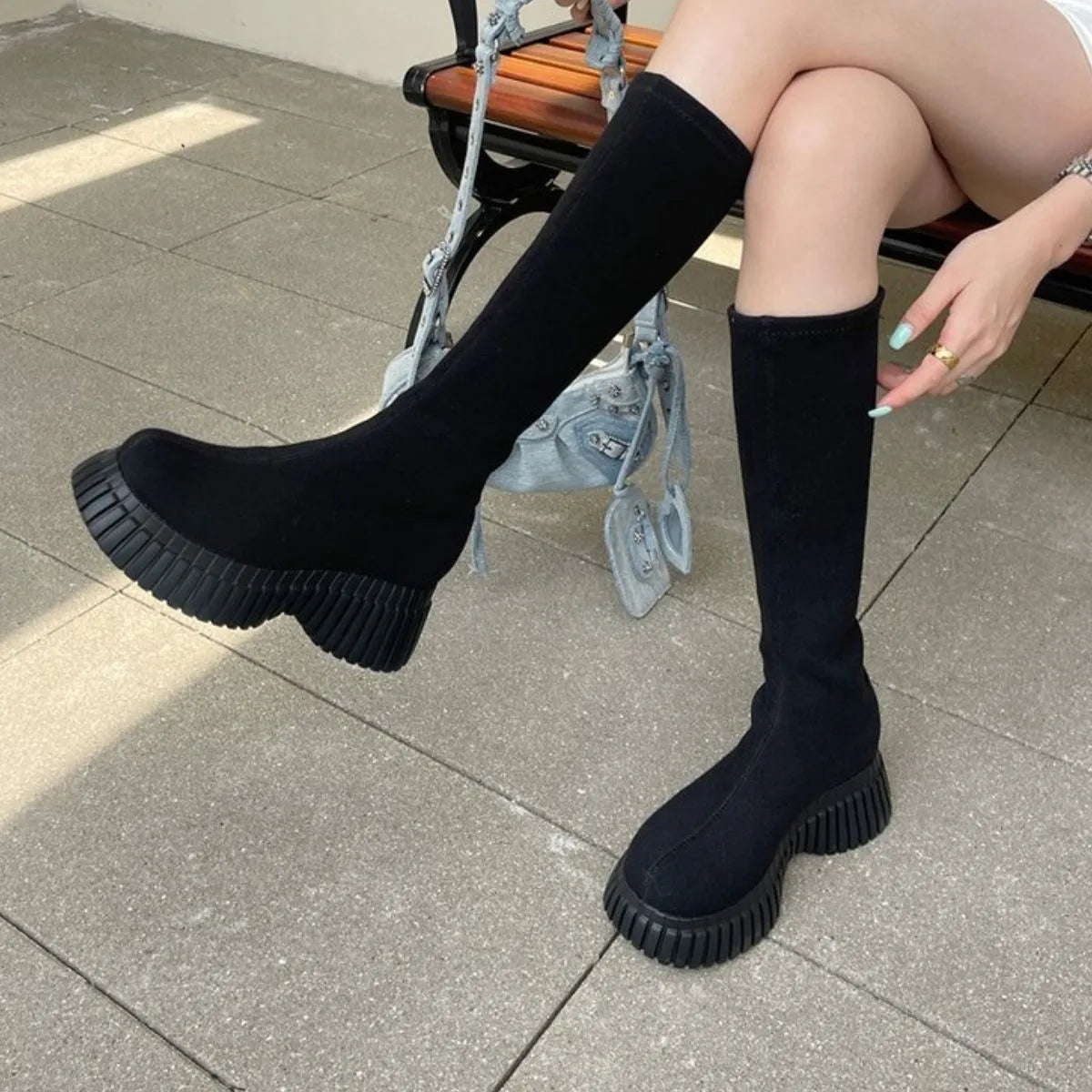 Round Toe Platform Boots
