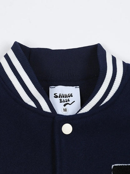 Men's Baseball Bomber Jacket with Patches