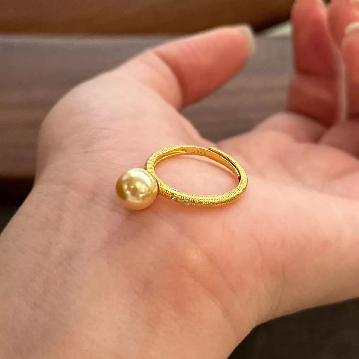 18K Gold-Plated Pearl Ring