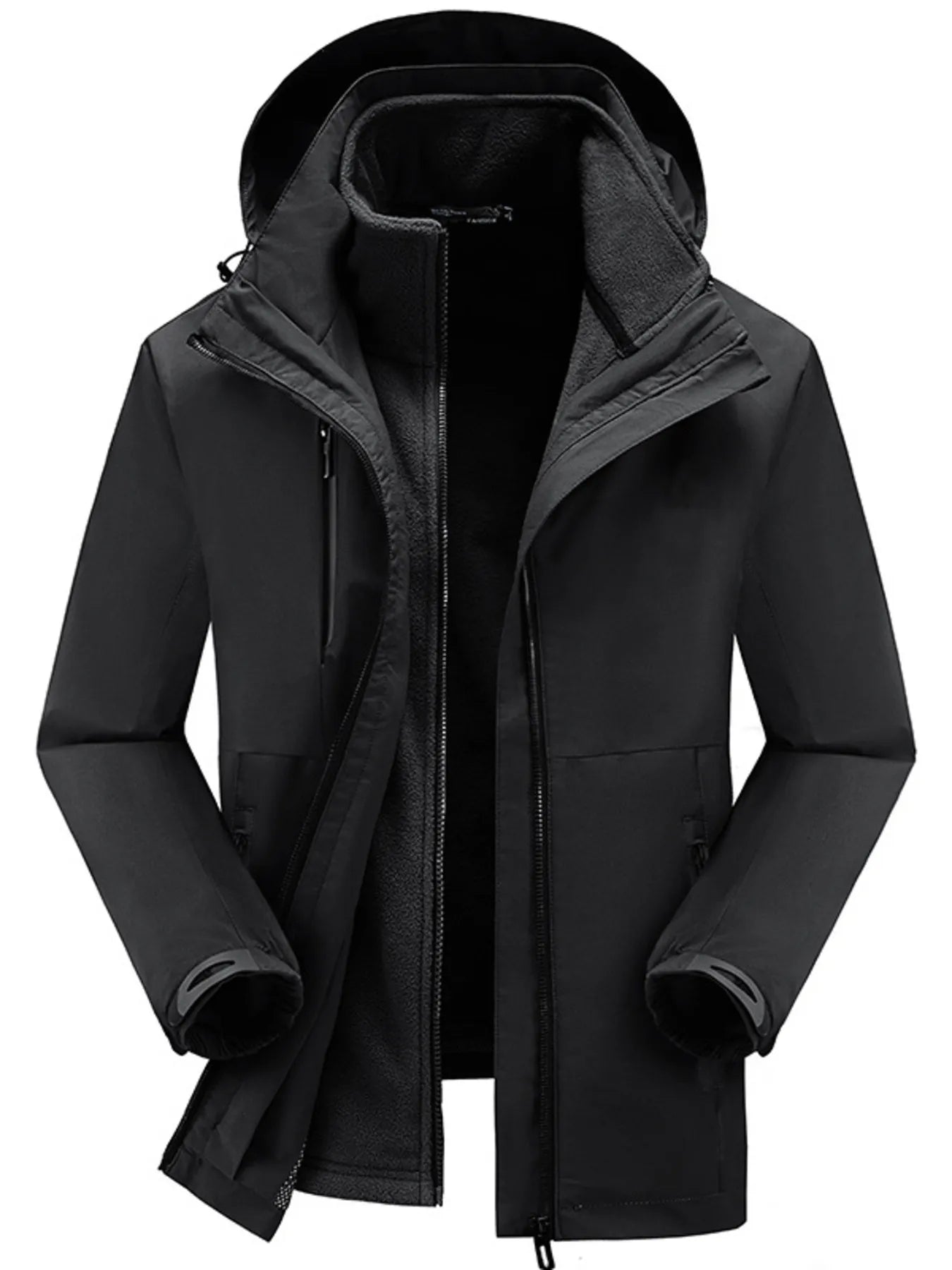 Men's Plus Size Zip Up Hooded Jacket