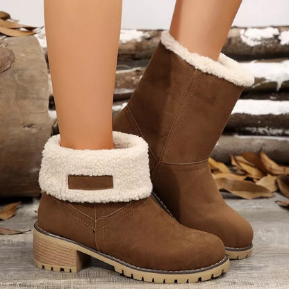 Round Toe Block Heels Boots