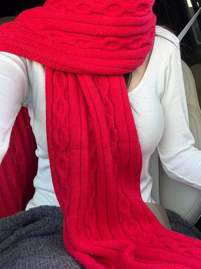 Textured Knit Winter Scarf