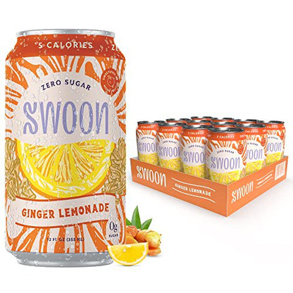 Swoon Zero Sugar Ginger Lemonade - 12 Fl Oz (Case of 12)