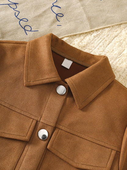 Children's Button Up Flounce Sleeve Outerwear