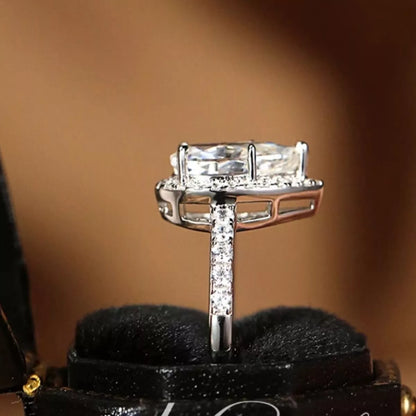4 Carat 925 Sterling Silver Moissanite Teardrop Ring