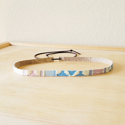 **Pastel Navajo Embossed Leather Hat Band Only 950o