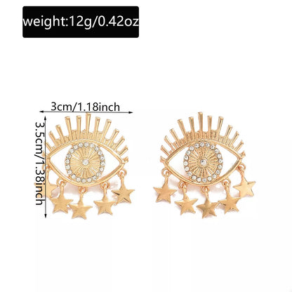 18K Gold-Plated Evil Eye Star Earrings