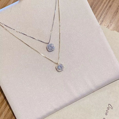 925 Sterling Silver Zircon Pendant Necklace