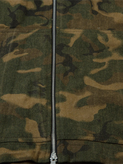 Men's Camouflage Zip Up Hooded Windbreaker Jacket
