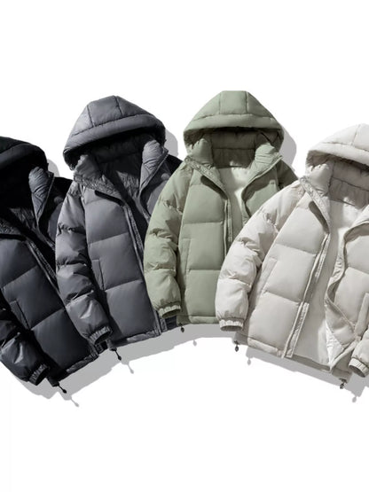 Men's Plus Size Zip Up Hooded Puffer Jacket
