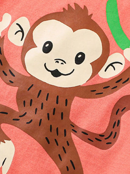 Children's Monkey Graphic Short Sleeve T-Shirt