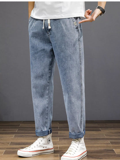 Men's Plus Size Casual Loose Fit Wash Jeans