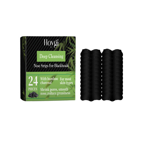 Hoygi Bamboo Charcoal Blackhead Patch, Delicate Skin Care Gently Clean Acne Strawberry Nose Narrow Pores Nose Cleaning Patch
