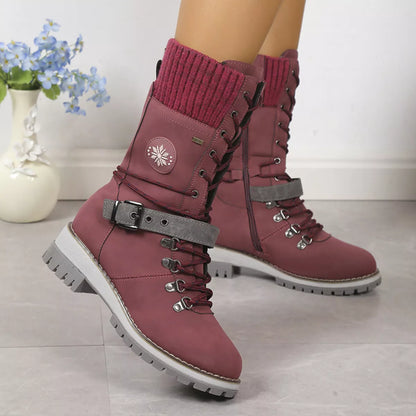 Lace Up Block Heel Boots