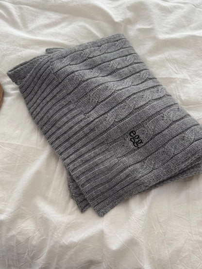 Ribbed Knitted Winter Scarf