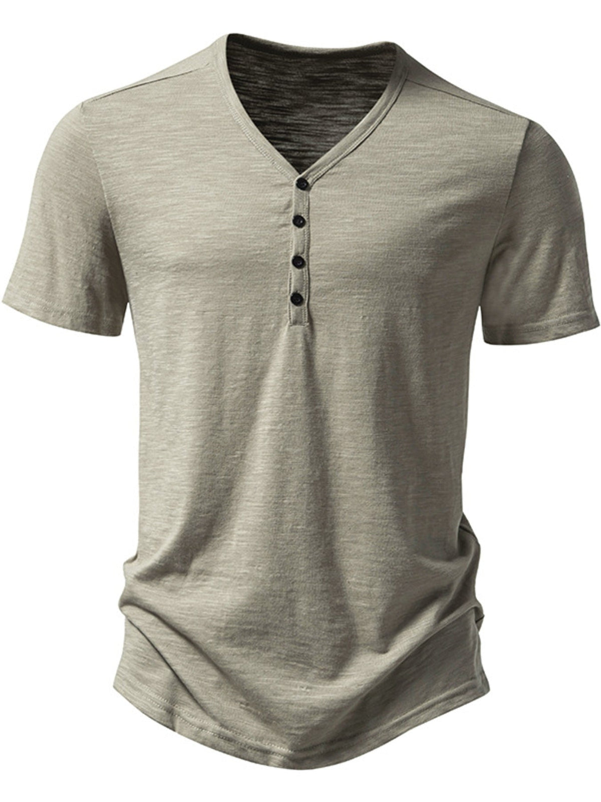 Men's Casual Button Detail T-Shirt