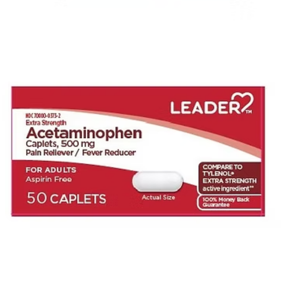 Leader Acetaminophen Pain Reliever / Fever Reducer (500mg 50 ct)