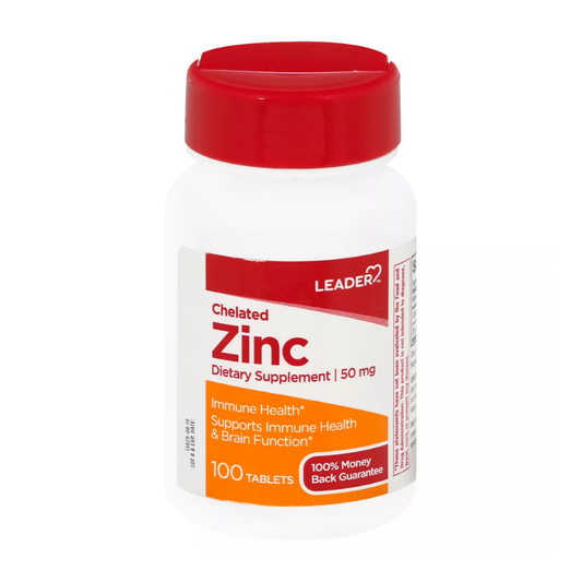 Leader Chelated Zinc (50 mg 100 ct)