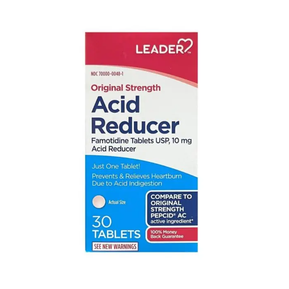 Leader Famotidine Acid Reducer Tablets (10mg 30ct)