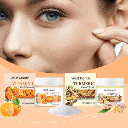 West&Month Facial Scrub, Gently Cleanses Facial Skin, Exfoliates, Moisturizes, Moisturizes And Brightened