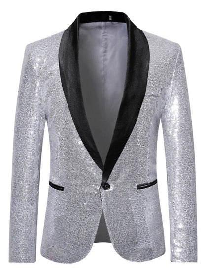 Men's Sequin Long Sleeve Blazer