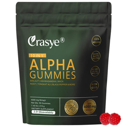 Xylitol Energy Gummies 4000mg High Concentration Mixed With Indian Ginseng, Malaysian Ginseng And Maca Root, Zero Sugar, Non-GMO, Improve Energy, Endurance And Concentration, 60 Capsules