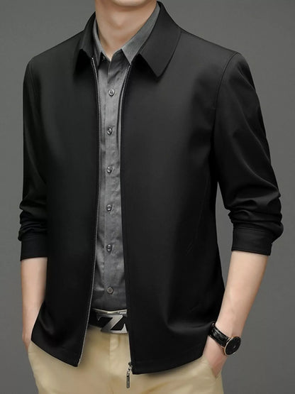 Men's Plus Size Zip Up Long Sleeve Jacket