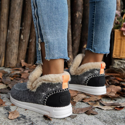 Cozy Fur-Trimmed Slip-Ons