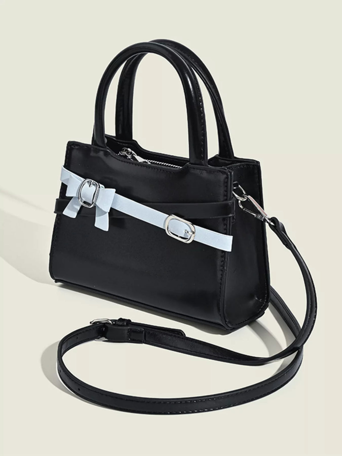 Bow Decor Top Handle Handbag