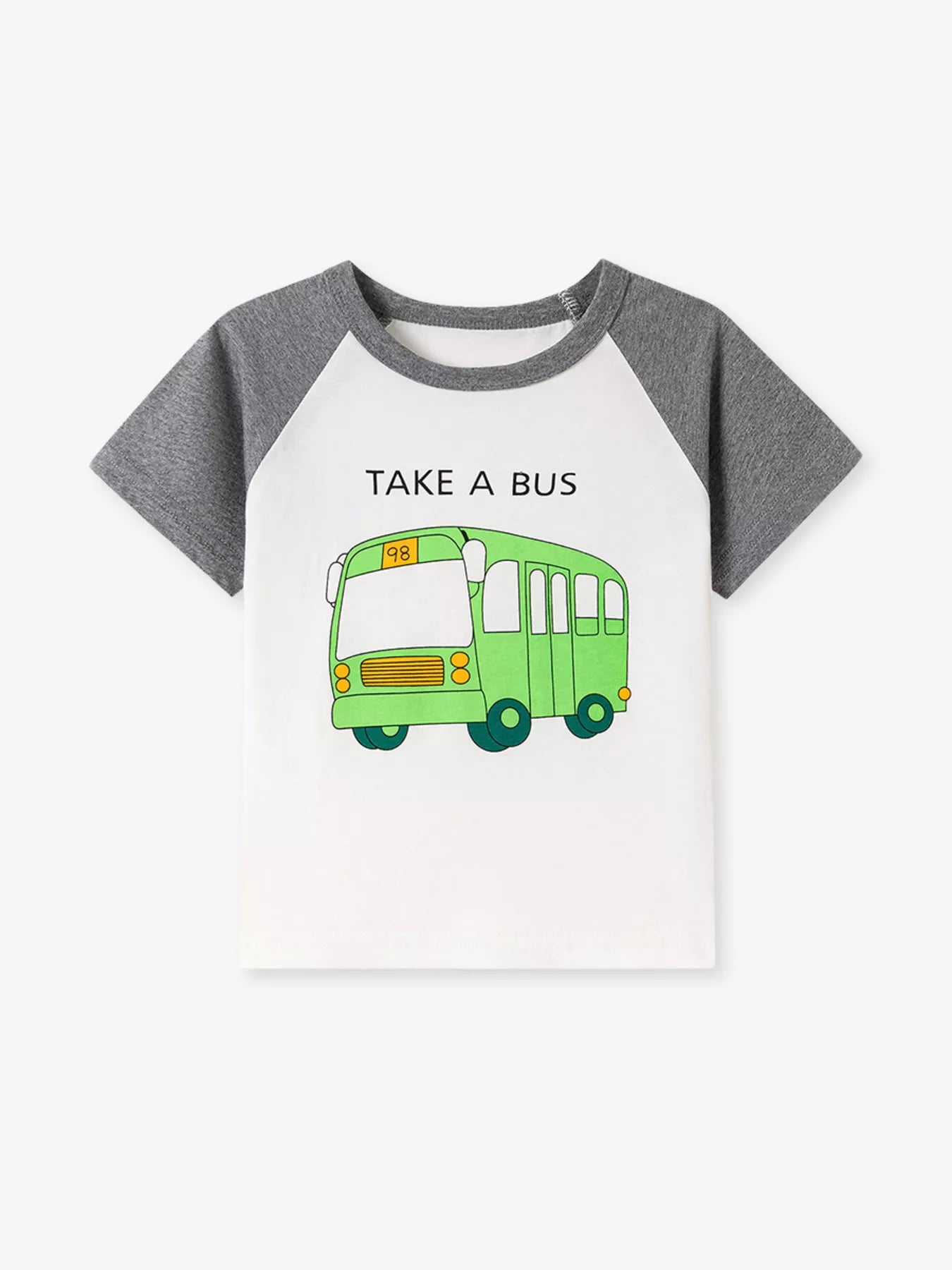 Children's Cartoon Vehicle Graphic Raglan Sleeve T-Shirts