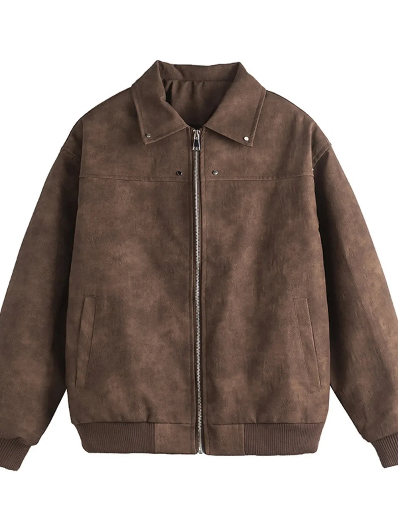 Men's Plus Size Long Sleeve Zip-Up Jacket