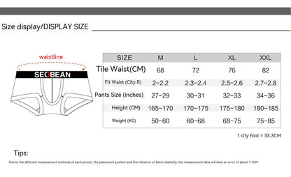 Men's Cotton Underpants Low Waist Casual Boxer Boxer Briefs