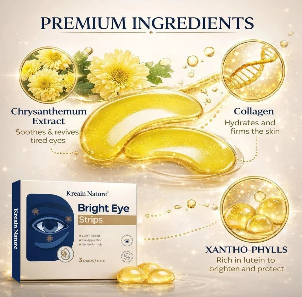 Kreain Nature Brightening Vegan Eye Strips With Lutein - 3 Pairs, Moisturizing For Tired, Puffy, Dry Eyes & Dark Circles, TikTok-Loved, Gift-Worthy Special Deal Summervibes