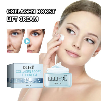 EELHOE Collagen Boost Lift Cream, Lighten Wrinkles By Moisturizing And Firming Skin Anti-Aging Cream