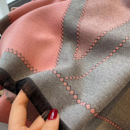 Raw Hem Contrast Scarf