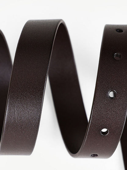 Leather Belt with Golden Buckle