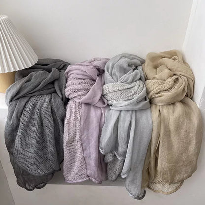 Lightweight Knitted Scarf with Dyed Edges