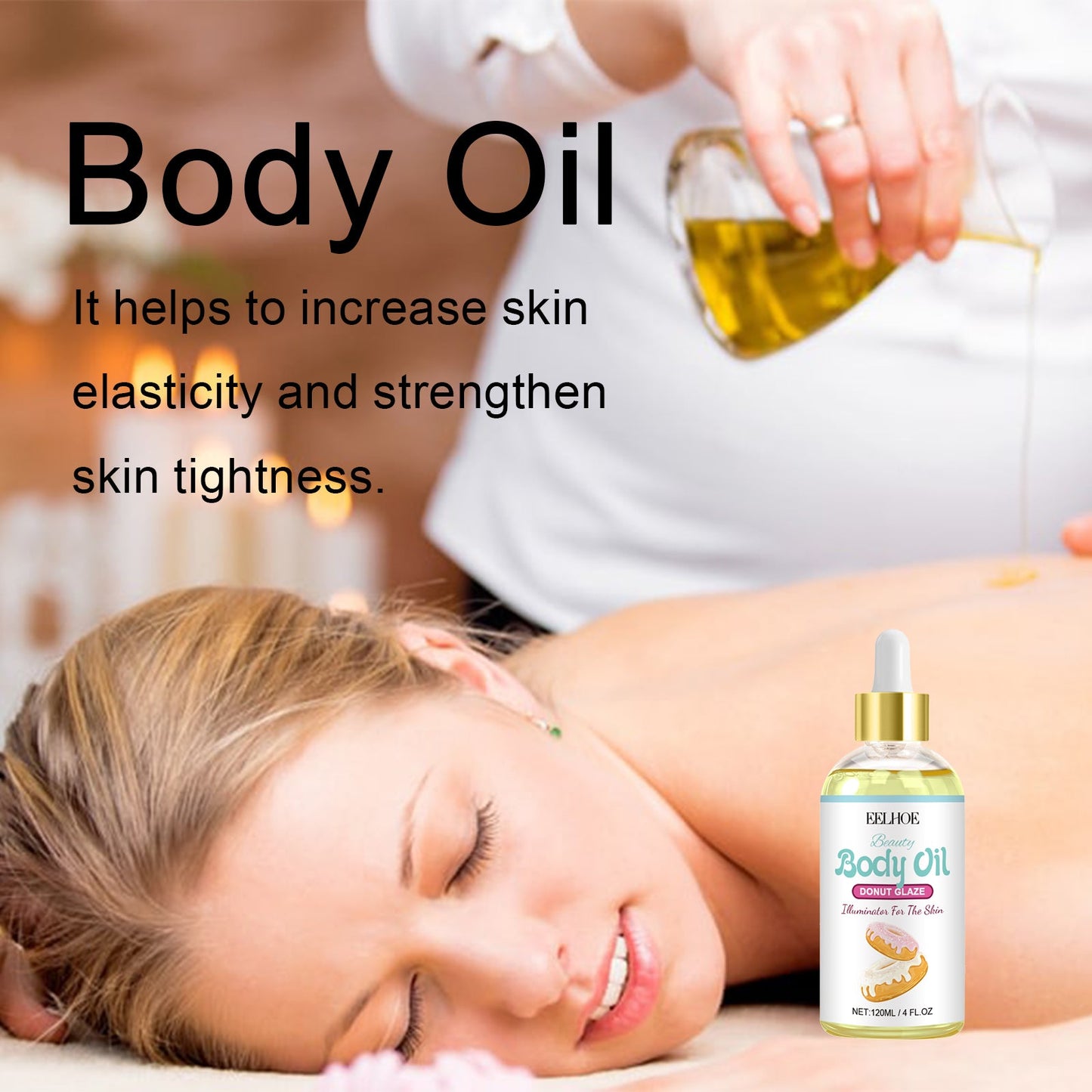 EELHOE Body Oil, Skin Moisturizing Delicate Firming Skin Relaxing Body Muscle Massage Essence Oil